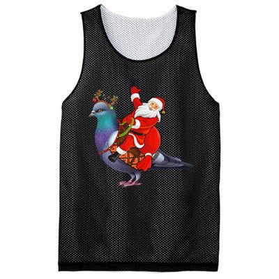 Pigeon Bird Lover Xmas Santa Riding Pigeon Christmas Long Sleeve Mesh Reversible Basketball Jersey Tank