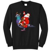 Pigeon Bird Lover Xmas Santa Riding Pigeon Christmas Long Sleeve Tall Sweatshirt