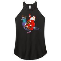 Pigeon Bird Lover Xmas Santa Riding Pigeon Christmas Long Sleeve Women's Perfect Tri Rocker Tank