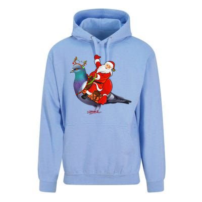 Pigeon Bird Lover Xmas Santa Riding Pigeon Christmas Long Sleeve Unisex Surf Hoodie