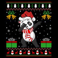 Panda Bear Lover Xmas Sweater Ugly Dabbing Panda Christmas Meaningful Gift Sustainable Bucket Hat