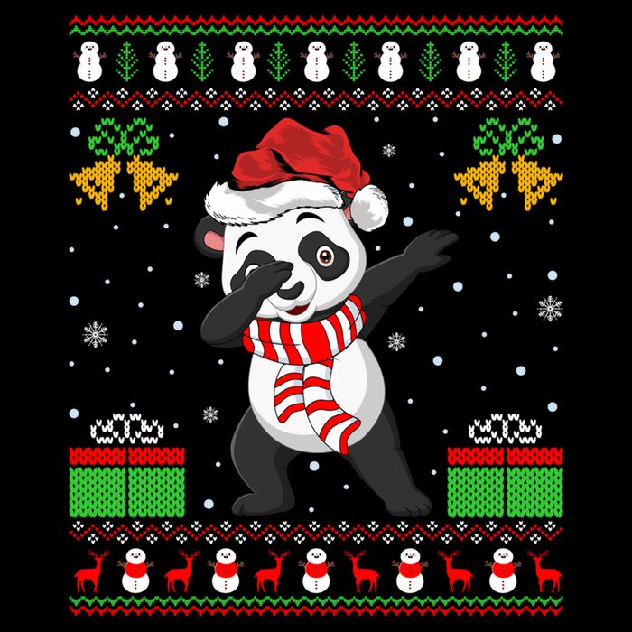 Panda Bear Lover Xmas Sweater Ugly Dabbing Panda Christmas Meaningful Gift Sustainable Bucket Hat