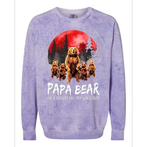 Papa Bear Like A Regular Grandpa Only Way Cooler Bear Gift Colorblast Crewneck Sweatshirt