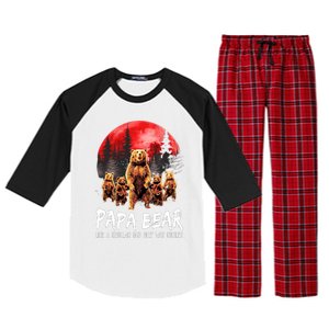 Papa Bear Like A Regular Grandpa Only Way Cooler Bear Gift Raglan Sleeve Pajama Set