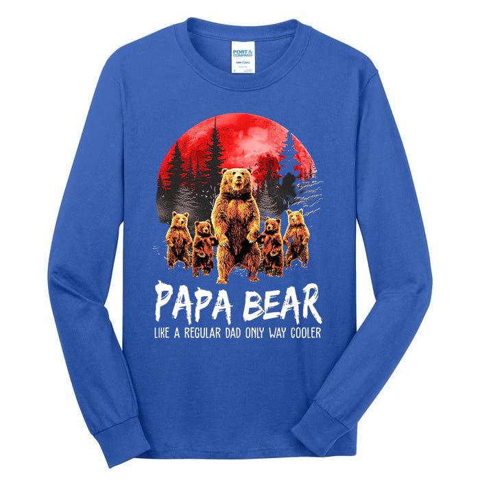 Papa Bear Like A Regular Grandpa Only Way Cooler Bear Gift Tall Long Sleeve T-Shirt