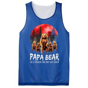 Papa Bear Like A Regular Grandpa Only Way Cooler Bear Gift Mesh Reversible Basketball Jersey Tank