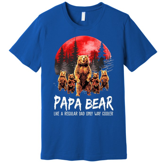 Papa Bear Like A Regular Grandpa Only Way Cooler Bear Gift Premium T-Shirt