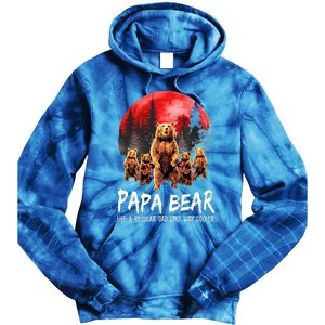 Papa Bear Like A Regular Grandpa Only Way Cooler Bear Gift Tie Dye Hoodie