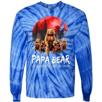 Papa Bear Like A Regular Grandpa Only Way Cooler Bear Gift Tie-Dye Long Sleeve Shirt