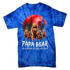 Papa Bear Like A Regular Grandpa Only Way Cooler Bear Gift Tie-Dye T-Shirt