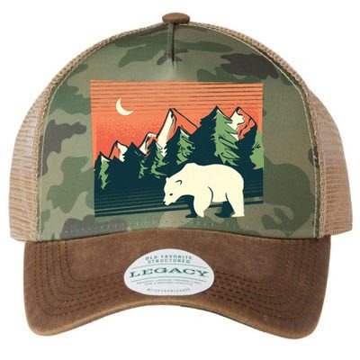 Polar Bear Landscape Legacy Tie Dye Trucker Hat