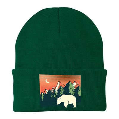 Polar Bear Landscape Knit Cap Winter Beanie