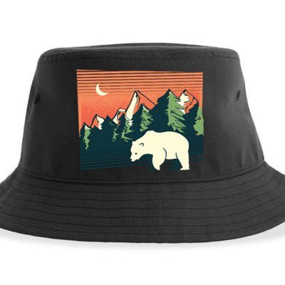 Polar Bear Landscape Sustainable Bucket Hat