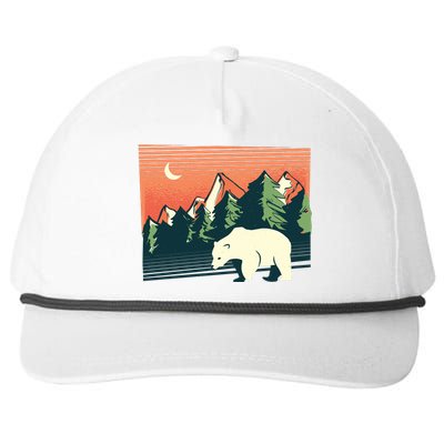 Polar Bear Landscape Snapback Five-Panel Rope Hat