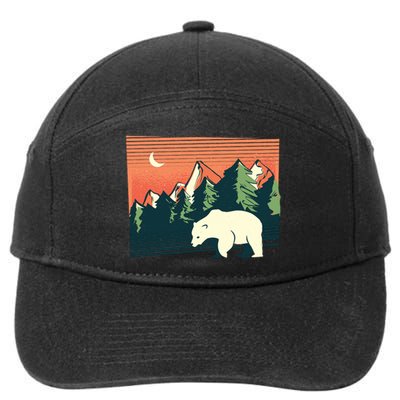 Polar Bear Landscape 7-Panel Snapback Hat