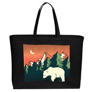 Polar Bear Landscape Cotton Canvas Jumbo Tote