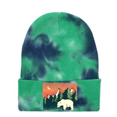 Polar Bear Landscape Tie Dye 12in Knit Beanie