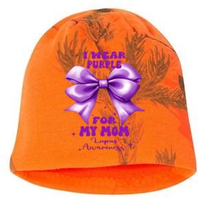 Purple Bow Lupus Awareness For My Mom Kati - Camo Knit Beanie