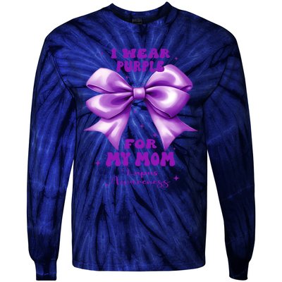 Purple Bow Lupus Awareness For My Mom Tie-Dye Long Sleeve Shirt