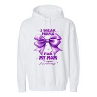 Purple Bow Lupus Awareness For My Mom Garment-Dyed Fleece Hoodie