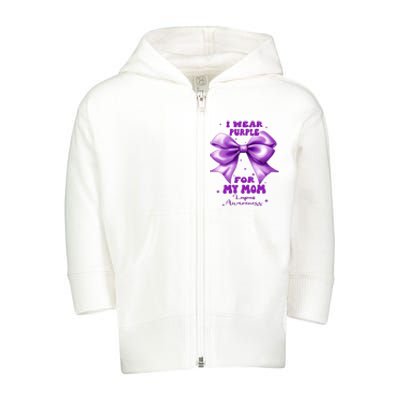 Purple Bow Lupus Awareness For My Mom Toddler Zip Fleece Hoodie