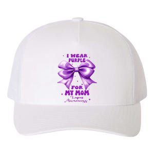 Purple Bow Lupus Awareness For My Mom Yupoong Adult 5-Panel Trucker Hat