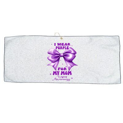 Purple Bow Lupus Awareness For My Mom Large Microfiber Waffle Golf Towel