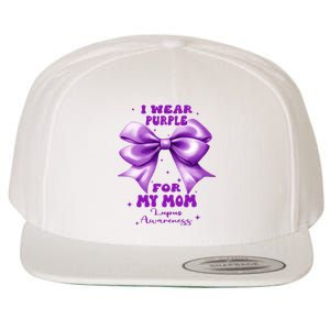 Purple Bow Lupus Awareness For My Mom Wool Snapback Cap