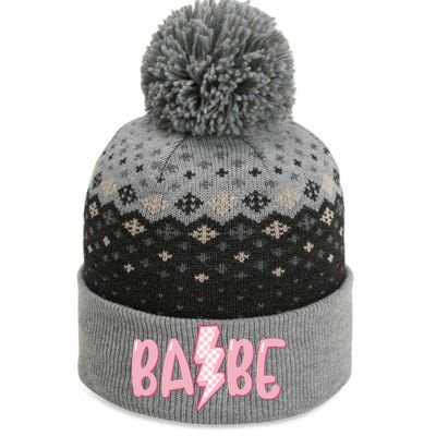 Pink Babe Lightning Bolt Little The Baniff Cuffed Pom Beanie