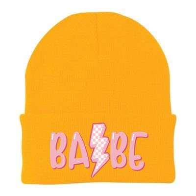 Pink Babe Lightning Bolt Little Knit Cap Winter Beanie