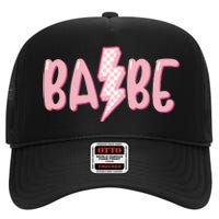 Pink Babe Lightning Bolt Little High Crown Mesh Back Trucker Hat