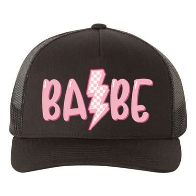 Pink Babe Lightning Bolt Little Yupoong Adult 5-Panel Trucker Hat