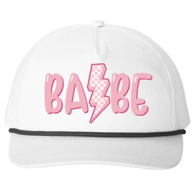 Pink Babe Lightning Bolt Little Snapback Five-Panel Rope Hat