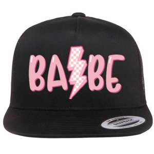 Pink Babe Lightning Bolt Little Flat Bill Trucker Hat