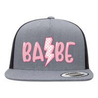 Pink Babe Lightning Bolt Little Flat Bill Trucker Hat