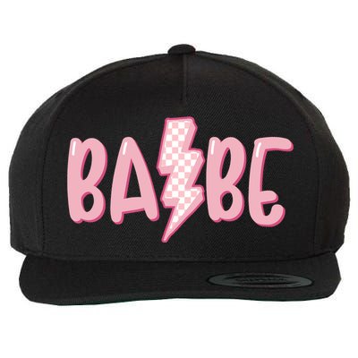 Pink Babe Lightning Bolt Little Wool Snapback Cap