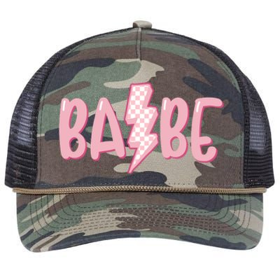 Pink Babe Lightning Bolt Little Retro Rope Trucker Hat Cap