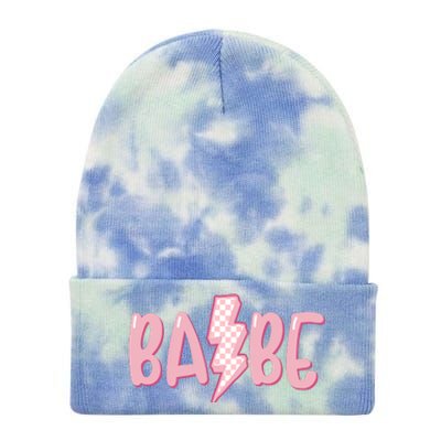 Pink Babe Lightning Bolt Little Tie Dye 12in Knit Beanie