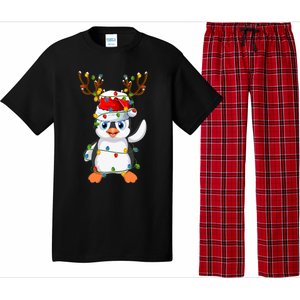 Penguin Bird Lover Lighting Xmas Santa Penguin Christmas Cool Gift Pajama Set