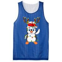 Penguin Bird Lover Lighting Xmas Santa Penguin Christmas Cool Gift Mesh Reversible Basketball Jersey Tank