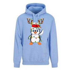 Penguin Bird Lover Lighting Xmas Santa Penguin Christmas Cool Gift Unisex Surf Hoodie