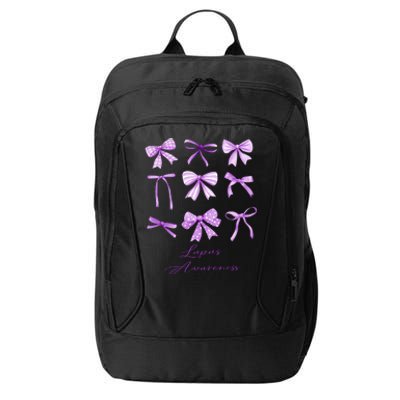 Purple Bow Lupus Awareness City Backpack