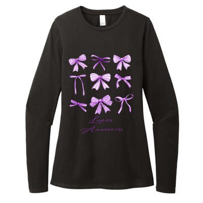 Purple Bow Lupus Awareness Womens CVC Long Sleeve Shirt