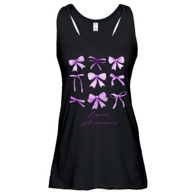 Purple Bow Lupus Awareness Ladies Essential Flowy Tank