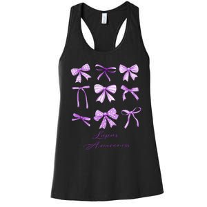 Purple Bow Lupus Awareness Women's Racerback Tank