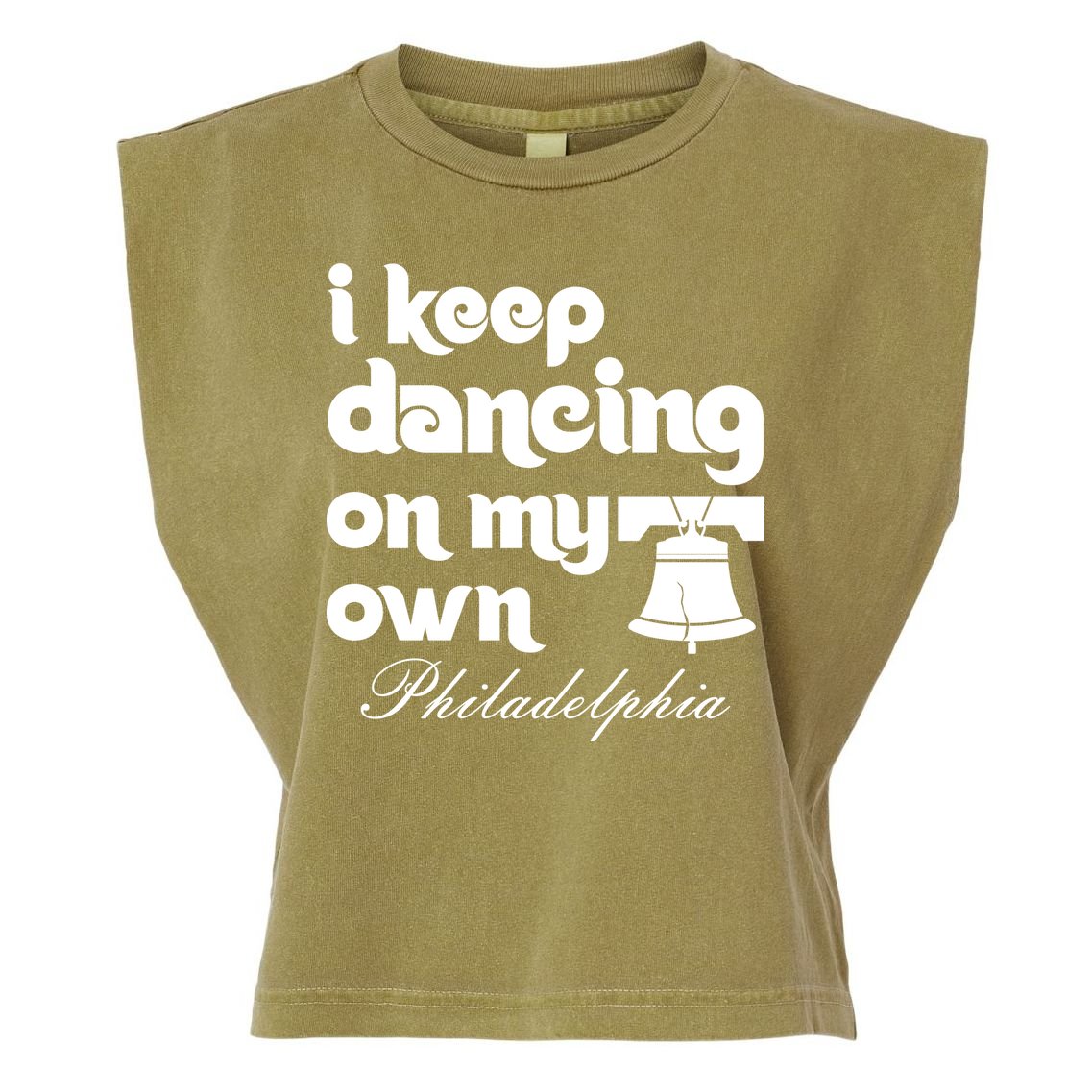 Philly Baseball Lovers Fans Keep I Keep Dancing On My Own Garment-Dyed Women's Muscle Tee