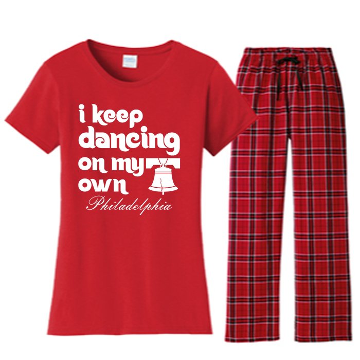 Philly Baseball Lovers Fans Keep I Keep Dancing On My Own Women's Flannel Pajama Set