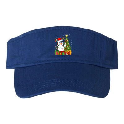 Penguin Bird Lover Xmas Holiday Santa Penguin Christmas Tree Gift Valucap Bio-Washed Visor