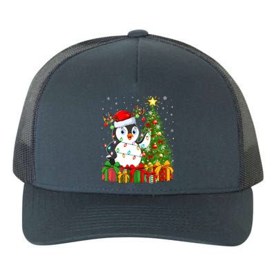 Penguin Bird Lover Xmas Holiday Santa Penguin Christmas Tree Gift Yupoong Adult 5-Panel Trucker Hat