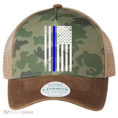 Police Blue Line American Flag Legacy Tie Dye Trucker Hat